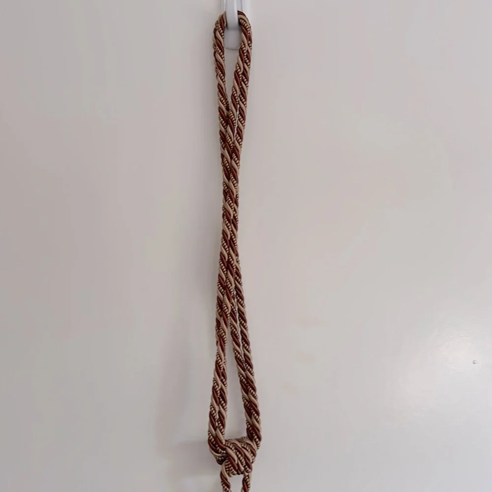 Large Brown Vintage Tassel Tieback Rope Beads Design Decorative Curtain Drapery